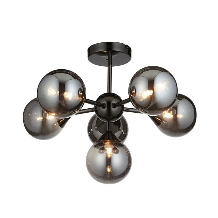 Oscar 6 Ceiling Light - Smoked Black & Chrome Endon 1