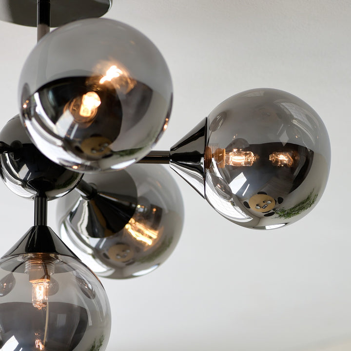 Oscar 6 Ceiling Light - Smoked Black & Chrome Endon 6