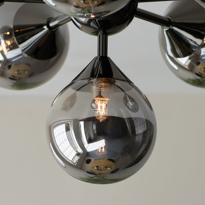 Oscar 6 Ceiling Light - Smoked Black & Chrome Endon 7