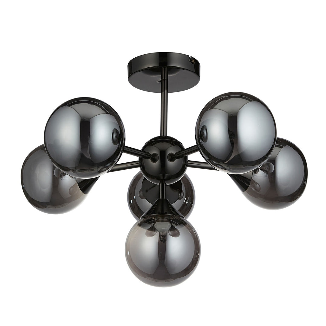 Oscar 6 Ceiling Light - Smoked Black & Chrome Endon 8