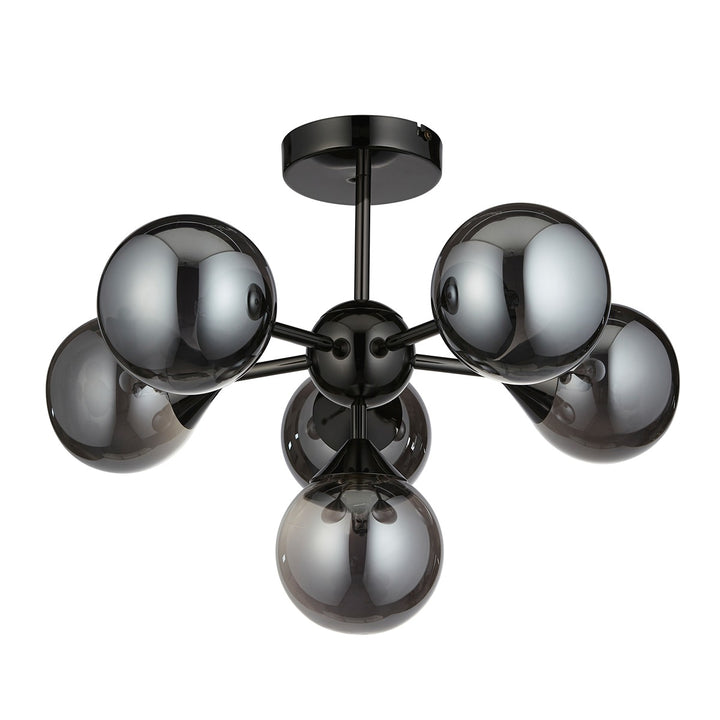 Oscar 6 Ceiling Light - Smoked Black & Chrome Endon 8