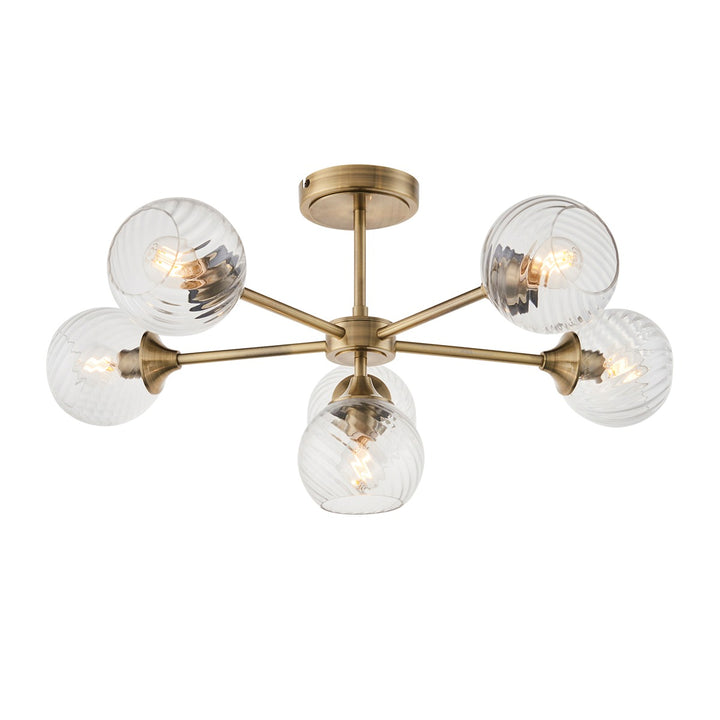 Allegra 6 Ceiling Light - Antique Brass Endon 1