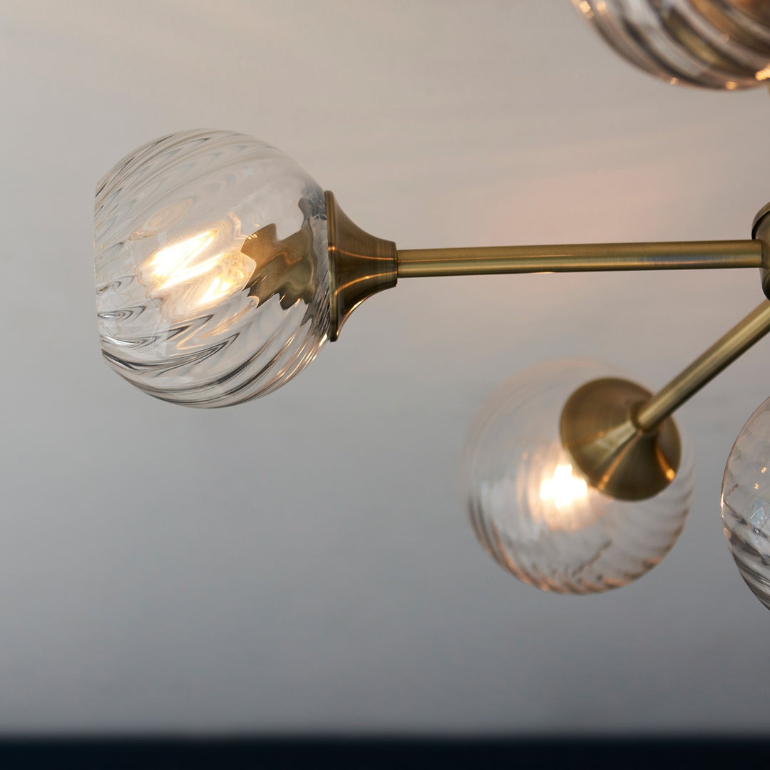 Allegra 6 Ceiling Light - Antique Brass Endon 5