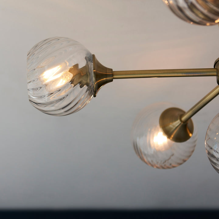 Allegra 6 Ceiling Light - Antique Brass Endon 5