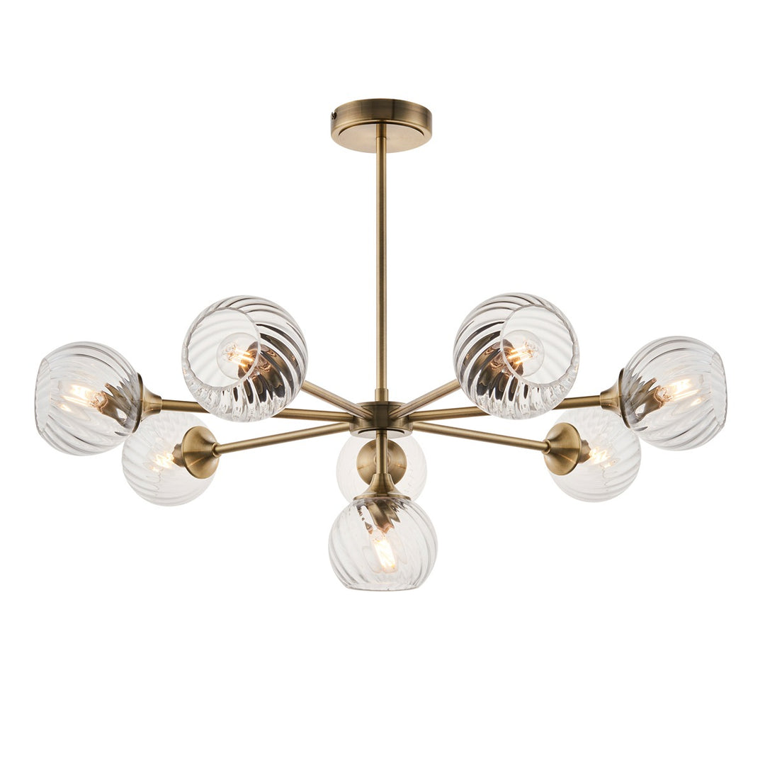 Allegra 8 Pendant Light - Antique Brass Endon 1