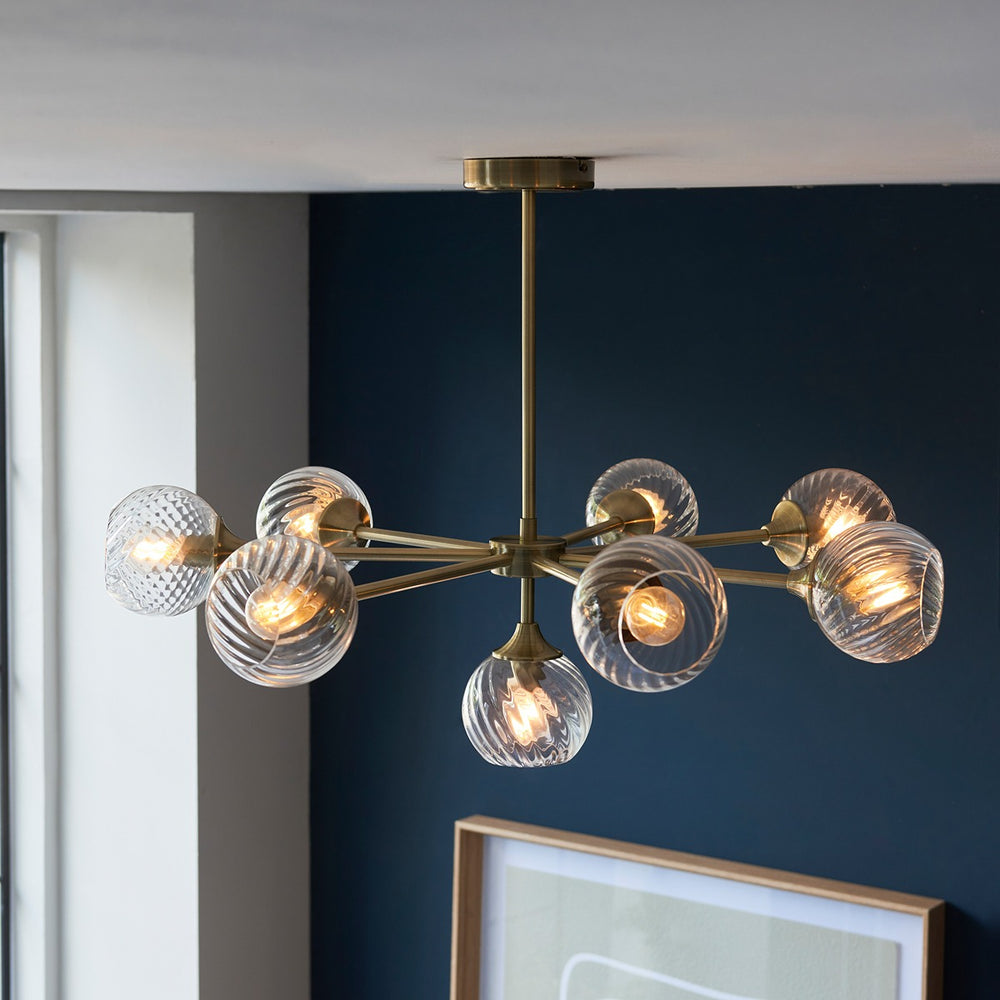 Allegra 8 Pendant Light - Antique Brass Endon 2