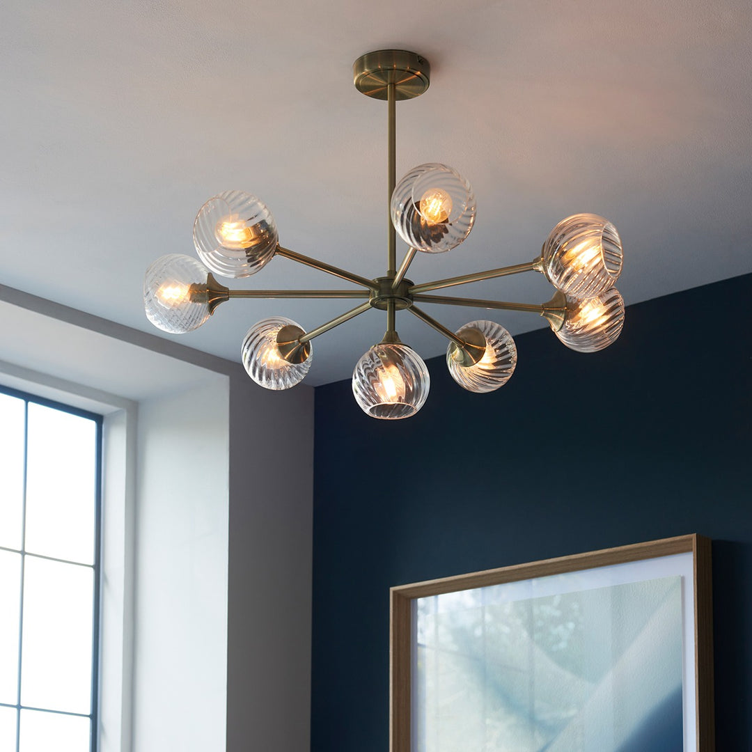 Allegra 8 Pendant Light - Antique Brass Endon 3