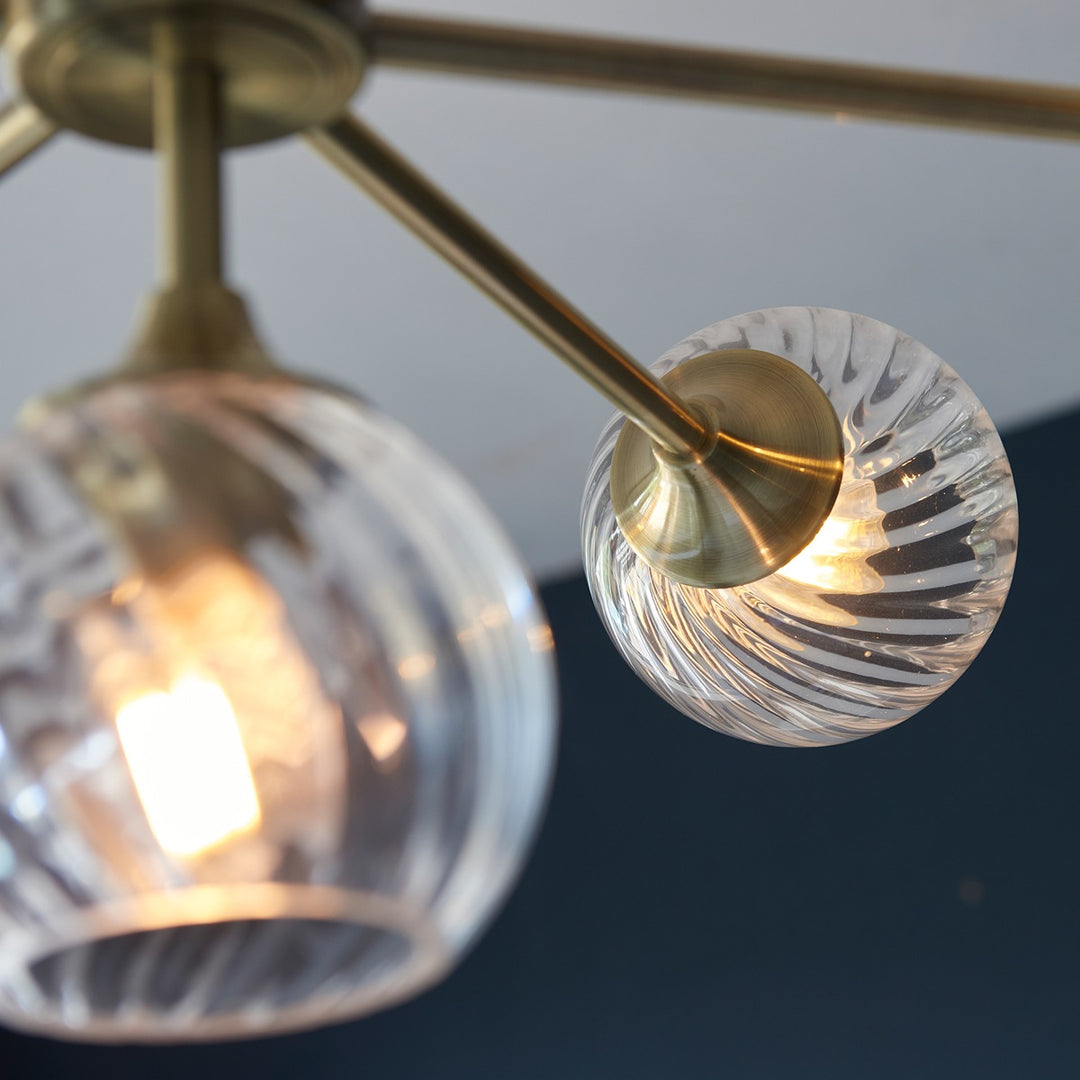 Allegra 8 Pendant Light - Antique Brass Endon 4