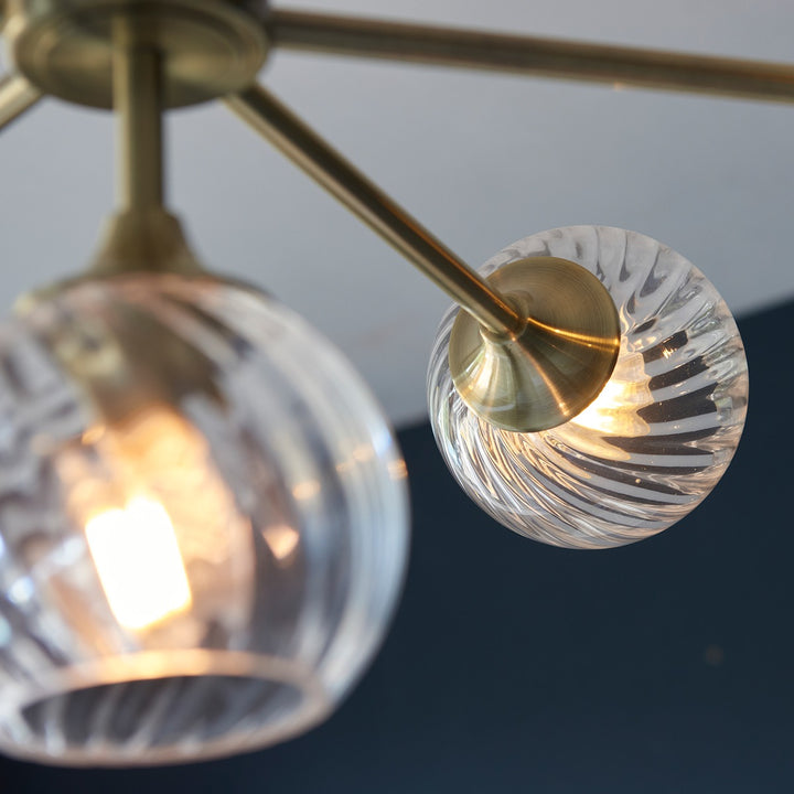 Allegra 8 Pendant Light - Antique Brass Endon 4