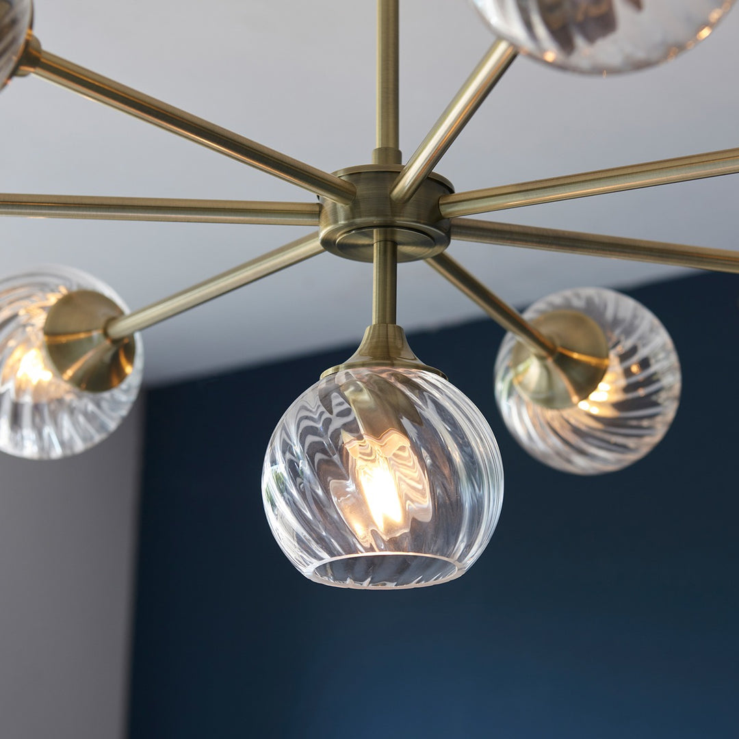 Allegra 8 Pendant Light - Antique Brass Endon 5