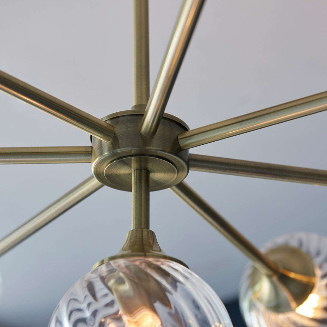 Allegra 8 Pendant Light - Antique Brass Endon 6