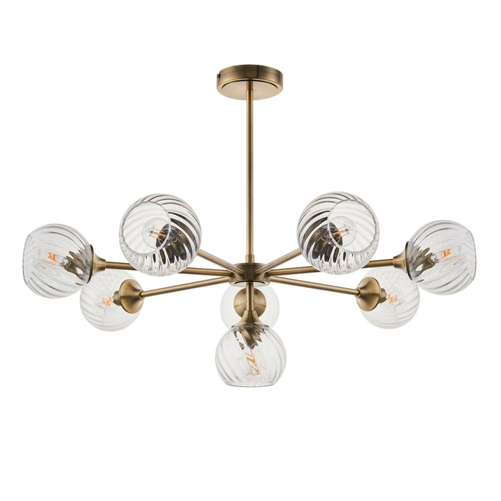 Allegra 8 Pendant Light - Antique Brass Endon 8