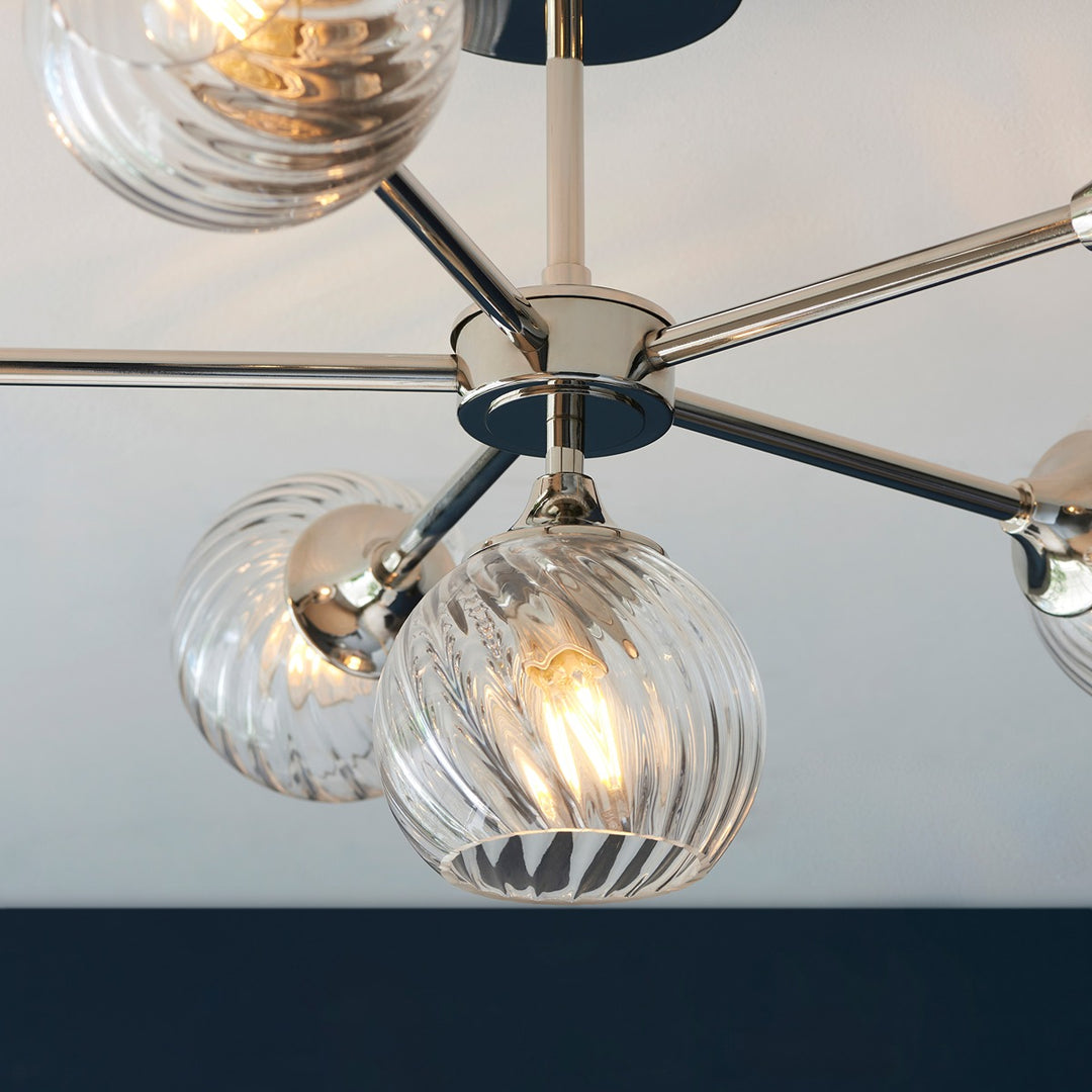Allegra 6 Ceiling Light - Bright Nickel Endon 5