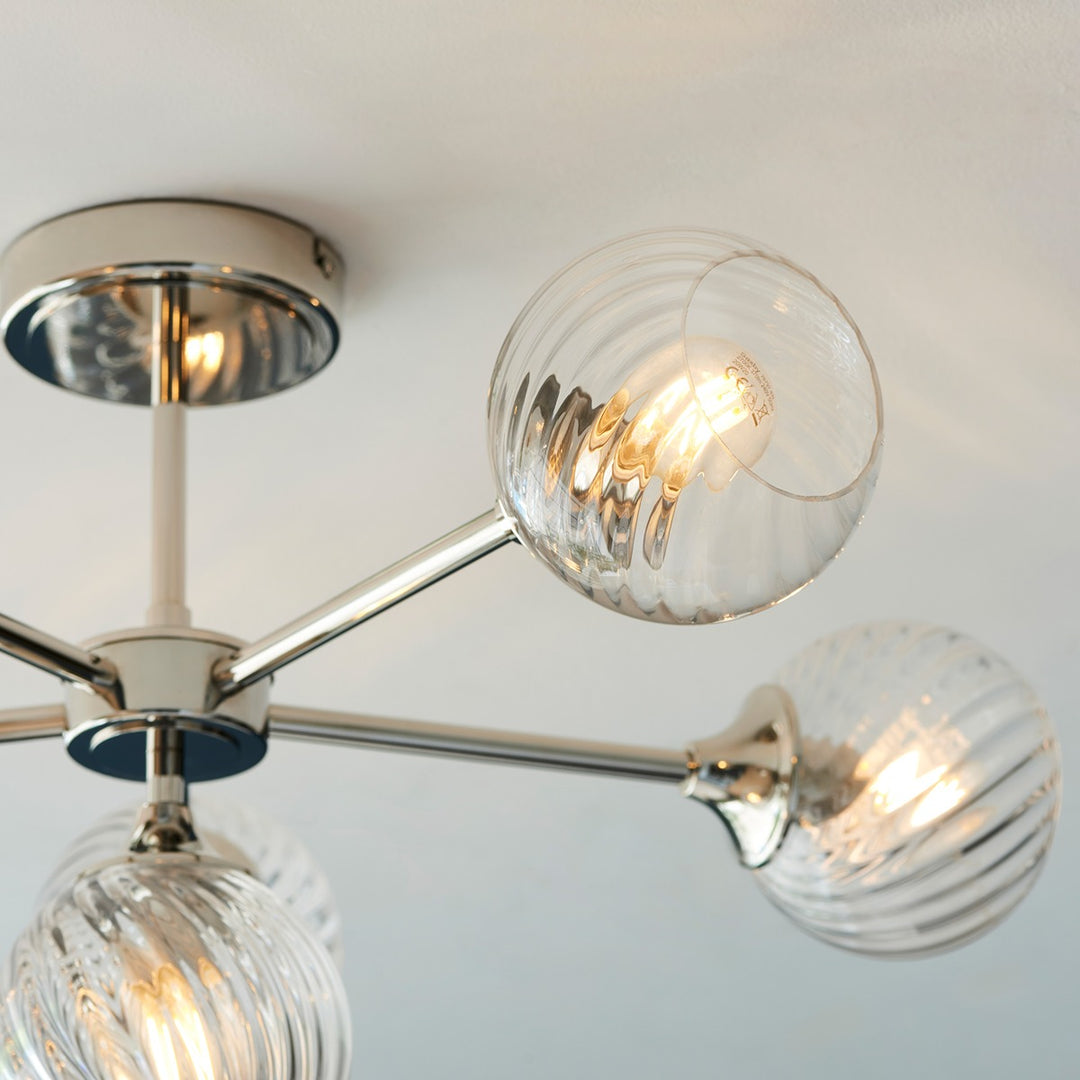 Allegra 6 Ceiling Light - Bright Nickel Endon 6