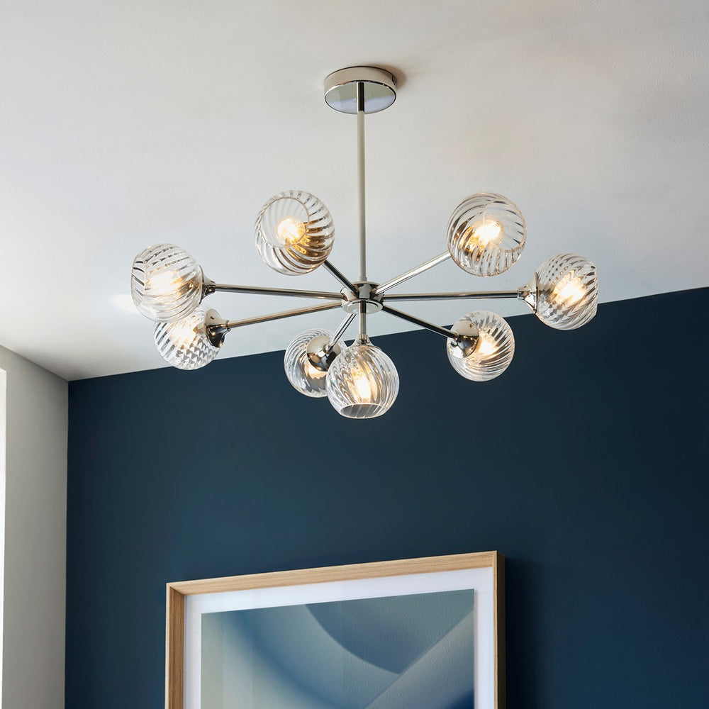 Allegra 8 Pendant Light - Bright Nickel Endon 2