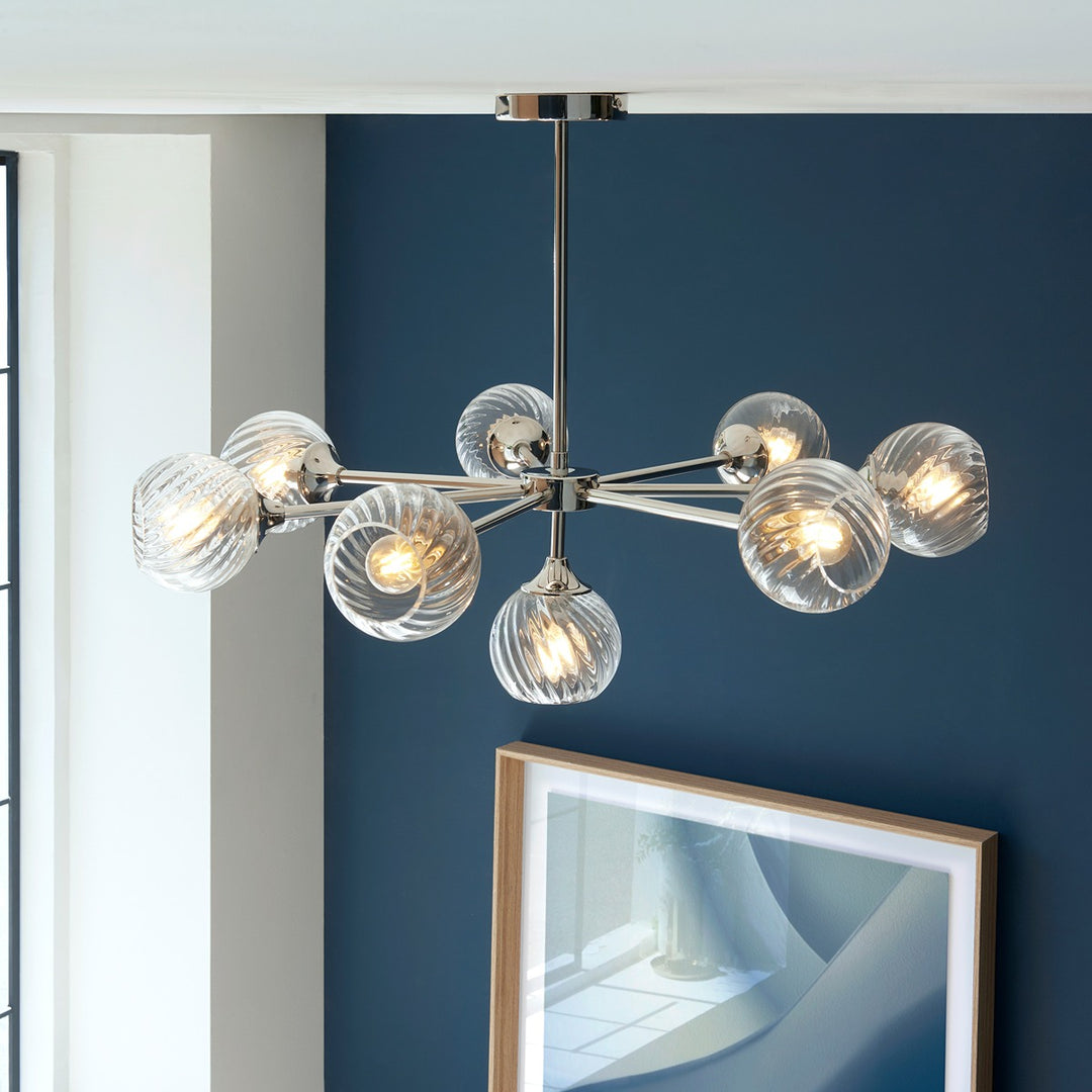 Allegra 8 Pendant Light - Bright Nickel Endon 3