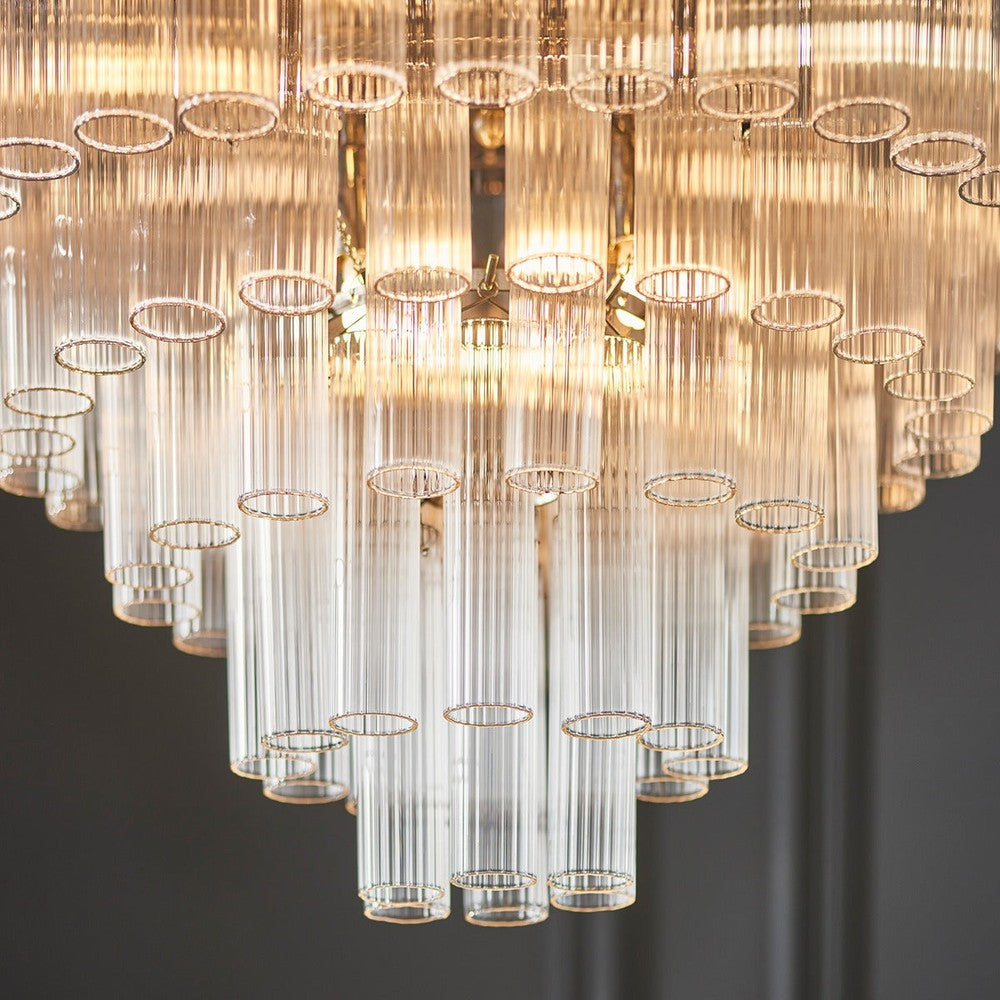 Toulouse Glass Chandelier Pendant Light - Bright Nickel Endon 6