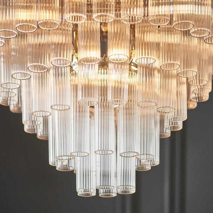 Toulouse Glass Chandelier Pendant Light - Bright Nickel Endon 6
