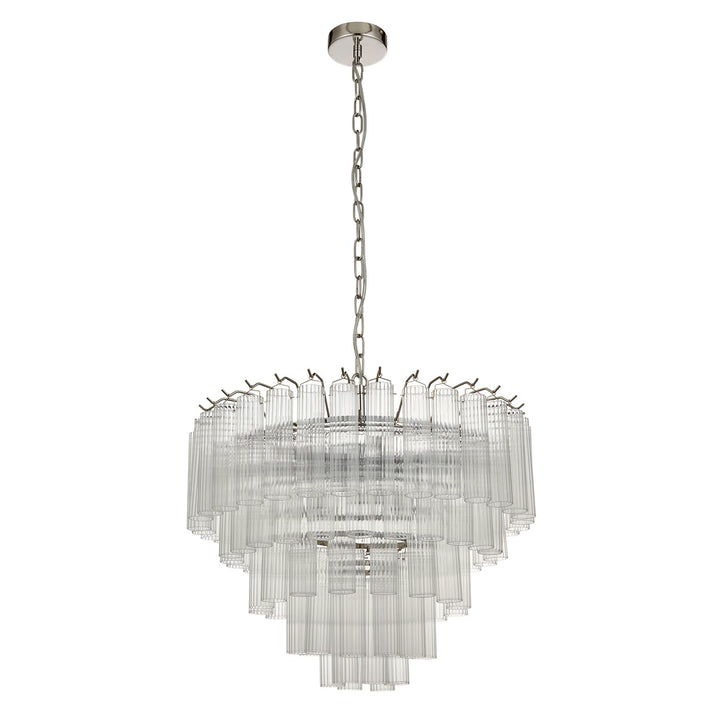 Toulouse Glass Chandelier Pendant Light - Bright Nickel Endon 8