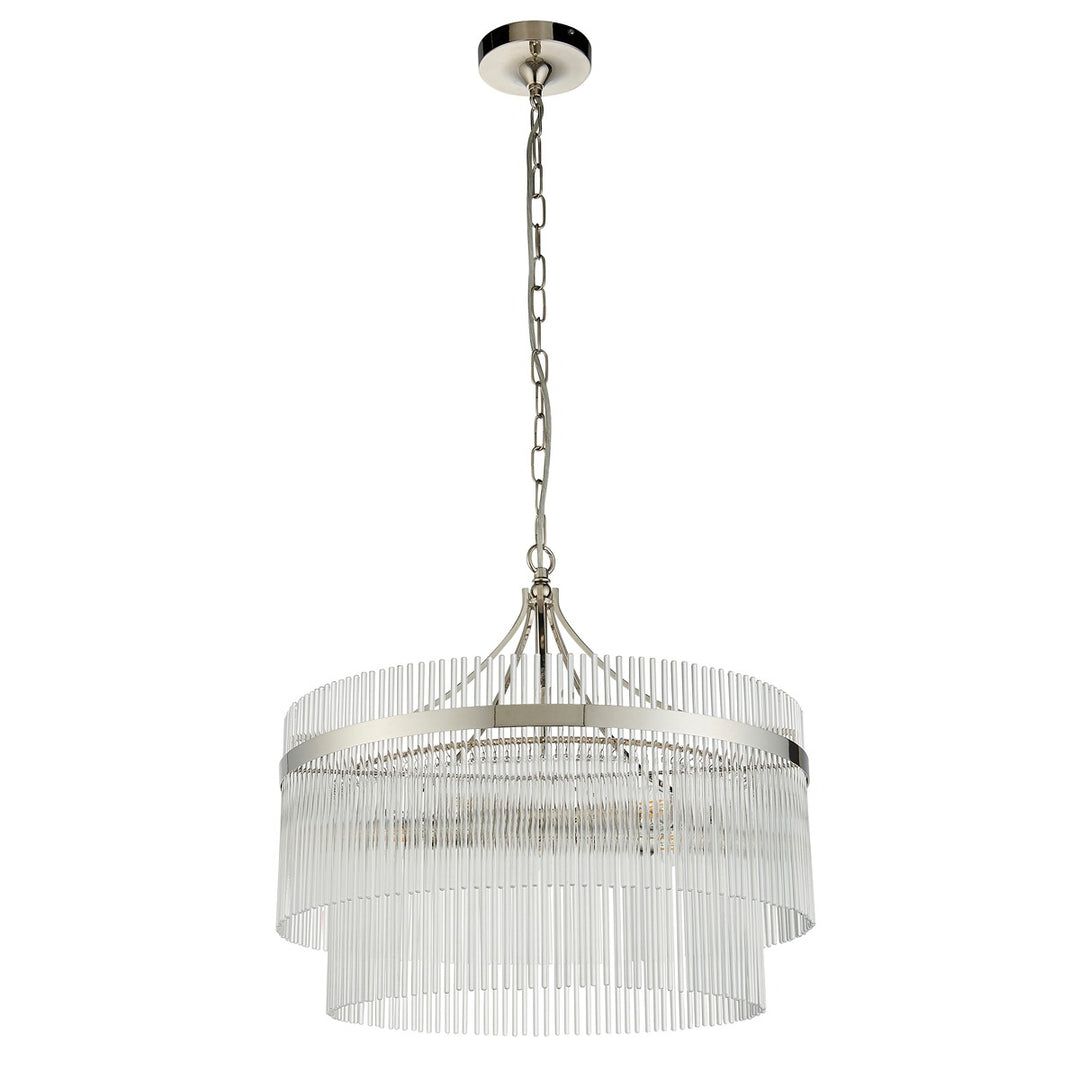 Marietta Glass 5 Pendant Light - Bright Nickel Endon 1