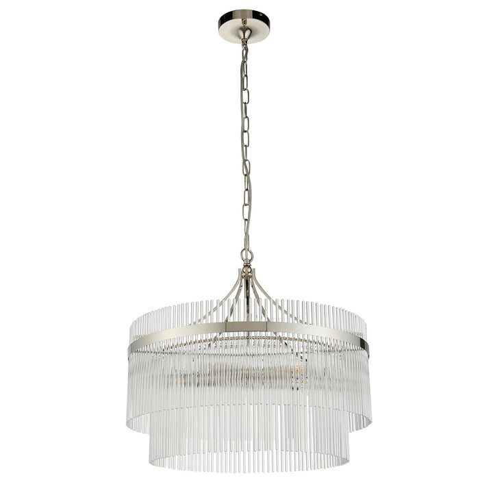 Marietta Glass 5 Pendant Light - Bright Nickel Endon 1