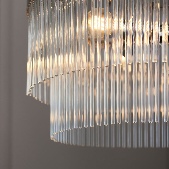 Marietta Glass 5 Pendant Light - Bright Nickel Endon 3