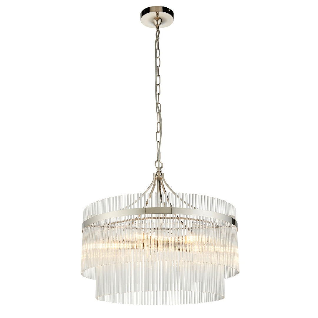 Marietta Glass 5 Pendant Light - Bright Nickel Endon 7