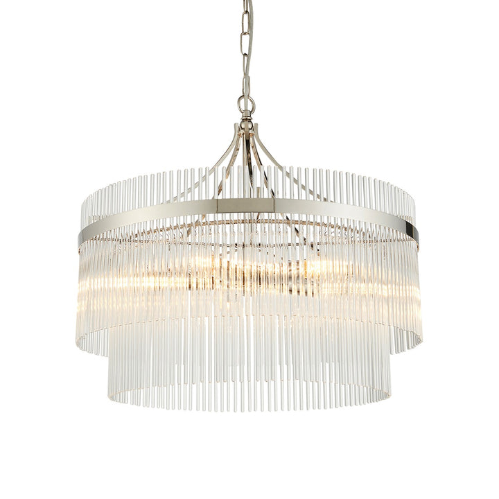Marietta Glass 5 Pendant Light - Bright Nickel Endon 8