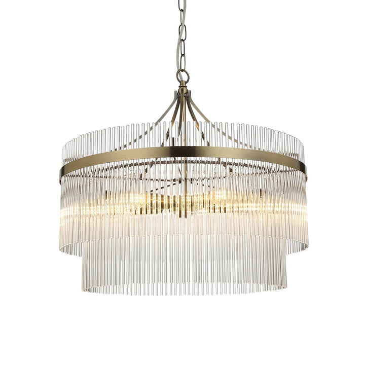 Marietta Glass 5 Pendant Light - Bright Nickel Endon 9