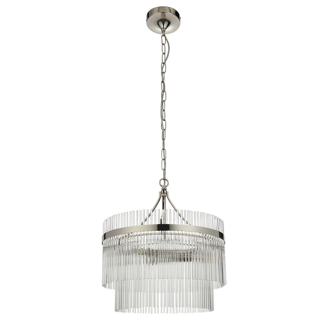 Marietta Glass 3 Pendant Light - Bright Nickel Endon 1