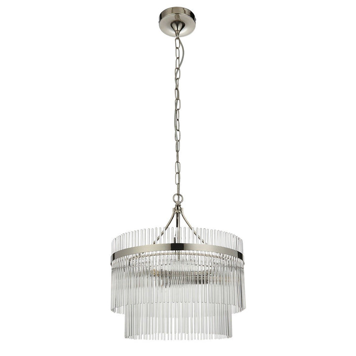 Marietta Glass 3 Pendant Light - Bright Nickel Endon 1