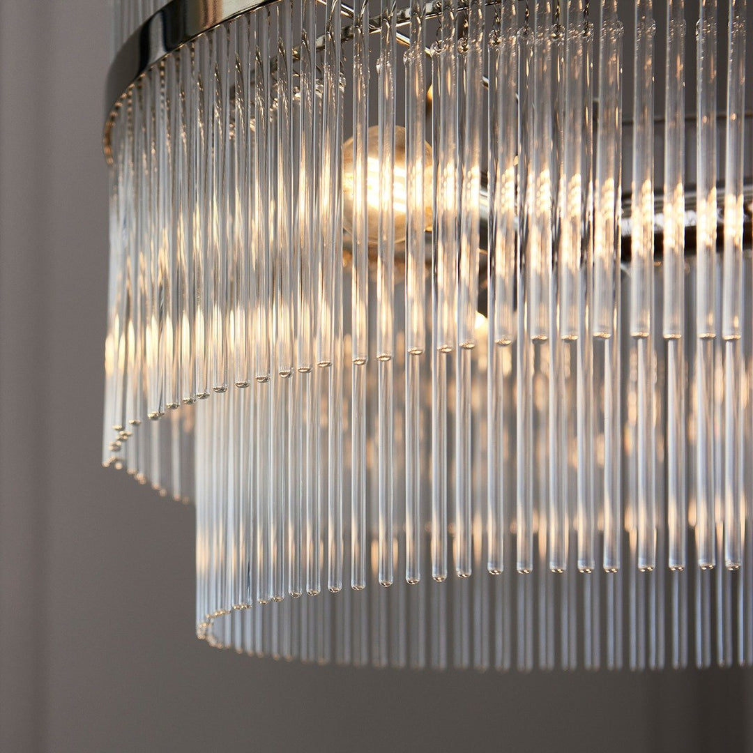 Marietta Glass 3 Pendant Light - Bright Nickel Endon 4