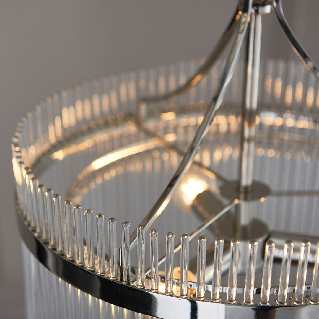 Marietta Glass 3 Pendant Light - Bright Nickel Endon 5