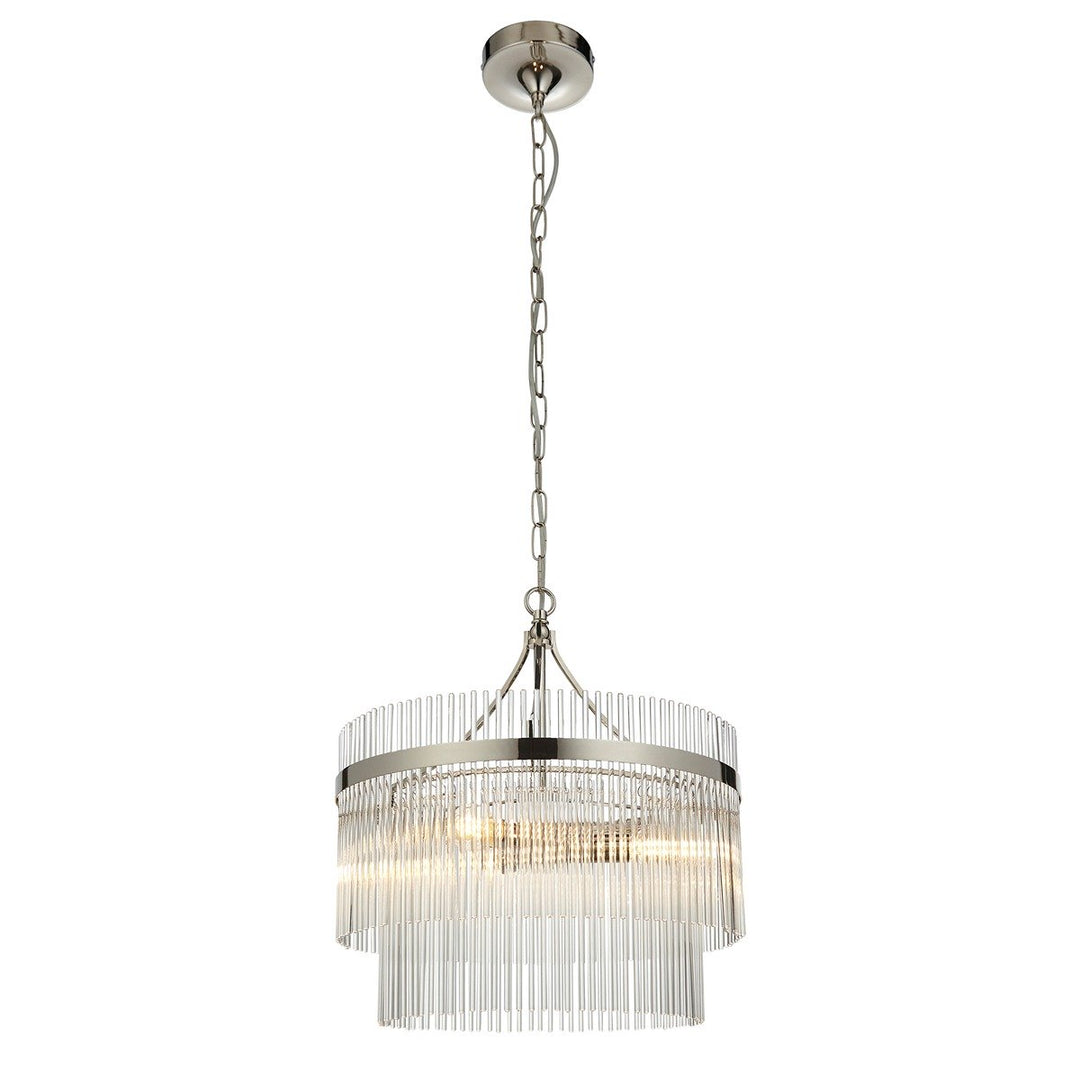 Marietta Glass 3 Pendant Light - Bright Nickel Endon 8