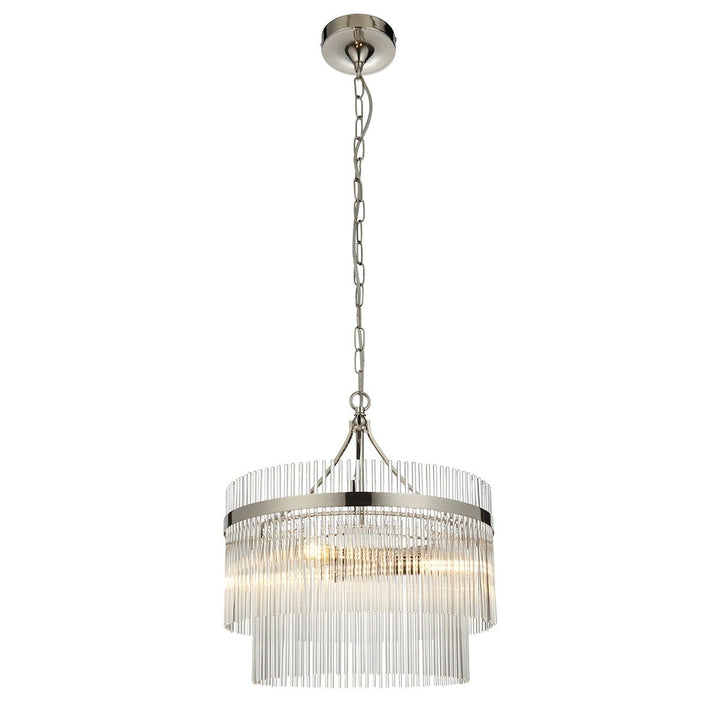 Marietta Glass 3 Pendant Light - Bright Nickel Endon 8