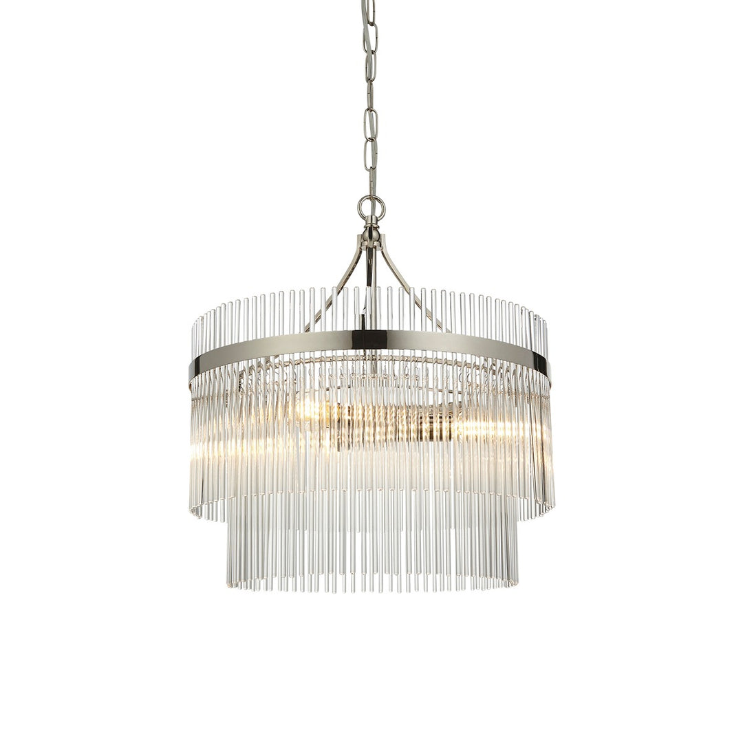 Marietta Glass 3 Pendant Light - Bright Nickel Endon 9