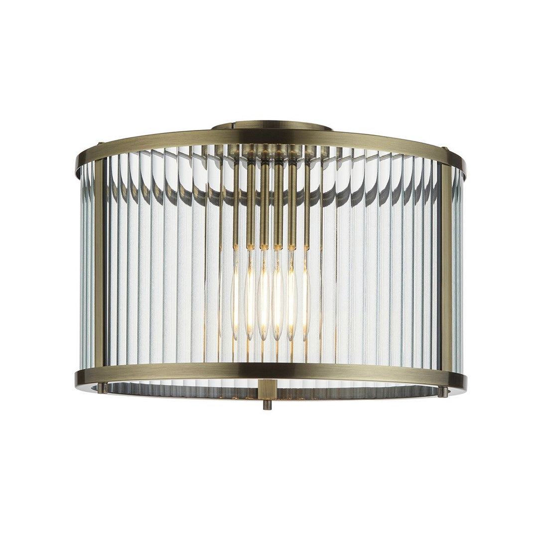 Ridgeton Glass Ceiling Light - Antique Brass Endon 1