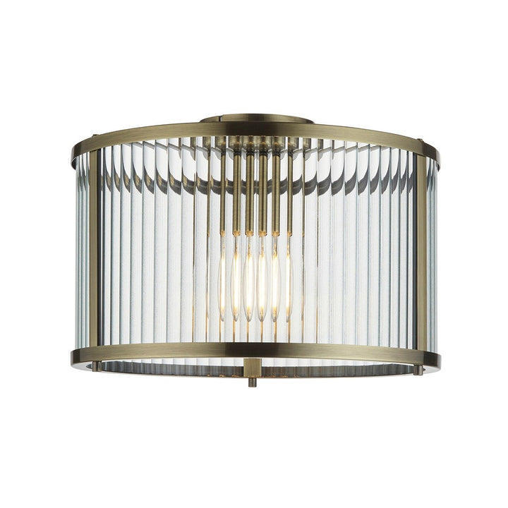 Ridgeton Glass Ceiling Light - Antique Brass Endon 1