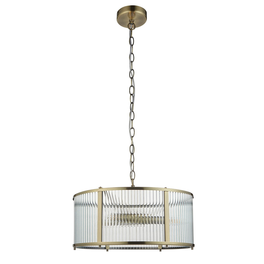 Ridgeton Glass Pendant Light - Antique Brass Endon 1