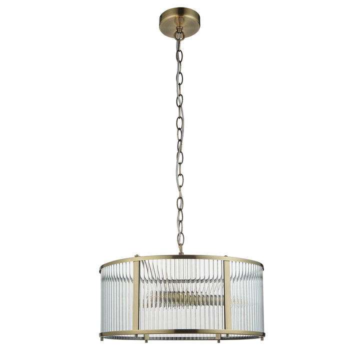 Ridgeton Glass Pendant Light - Antique Brass Endon 1