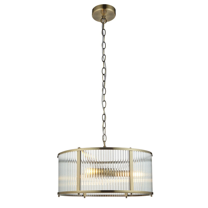 Ridgeton Glass Pendant Light - Antique Brass Endon 8
