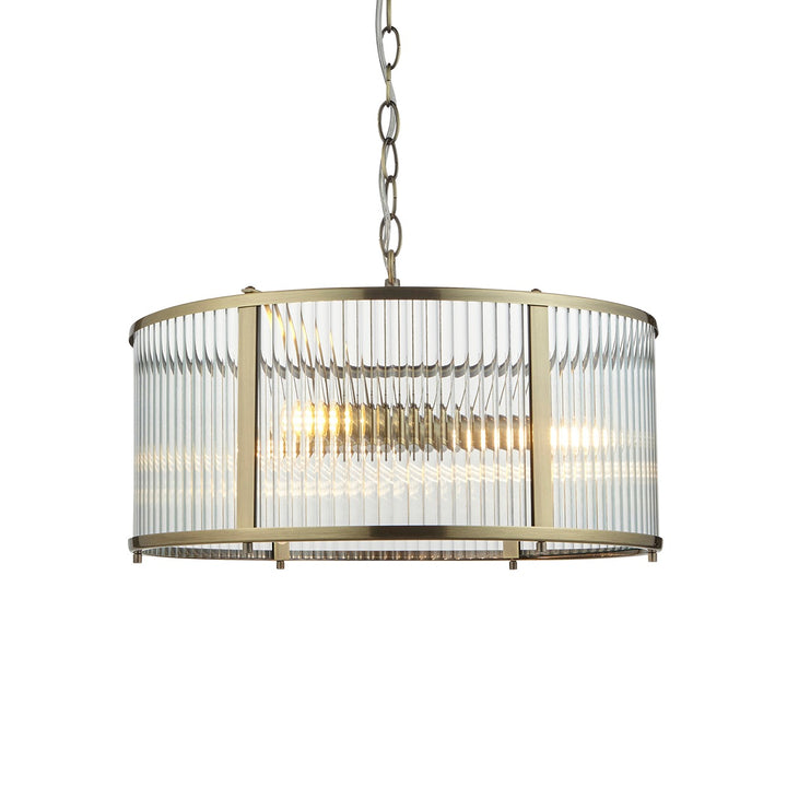 Ridgeton Glass Pendant Light - Antique Brass Endon 9