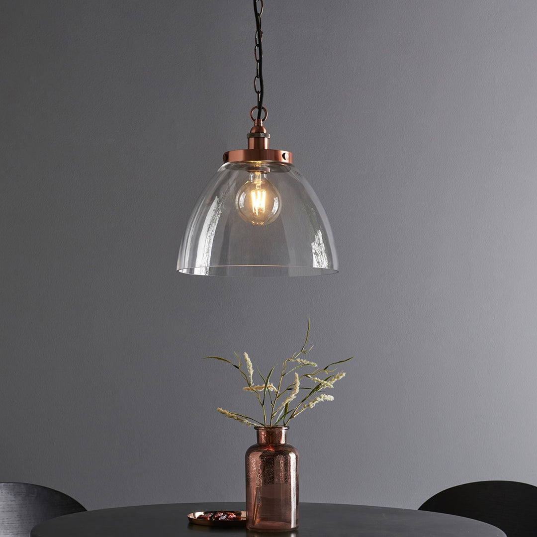 Hansen Grand Pendant Light - Aged Copper Endon 3