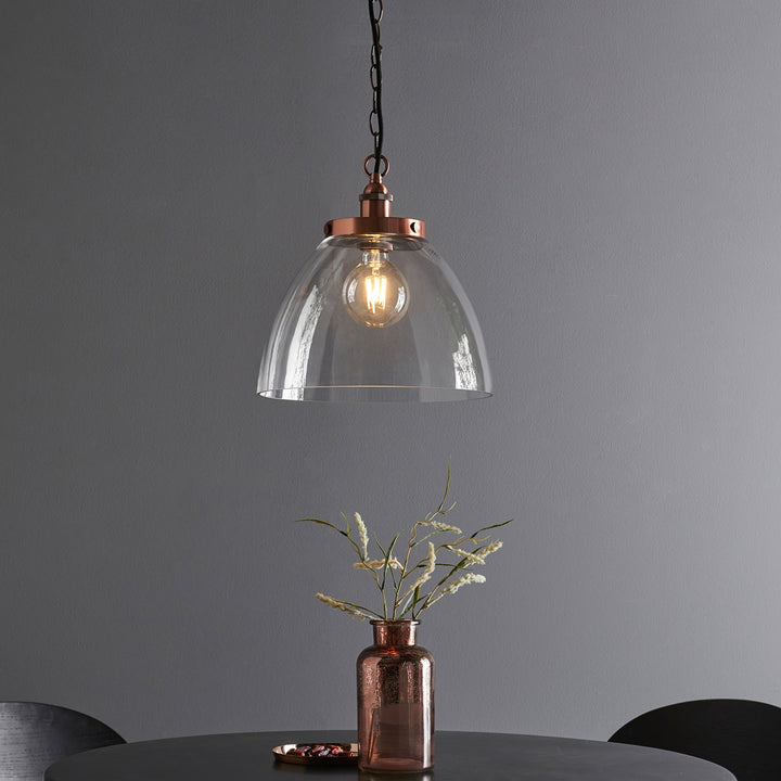 Hansen Grand Pendant Light - Aged Copper Endon 3