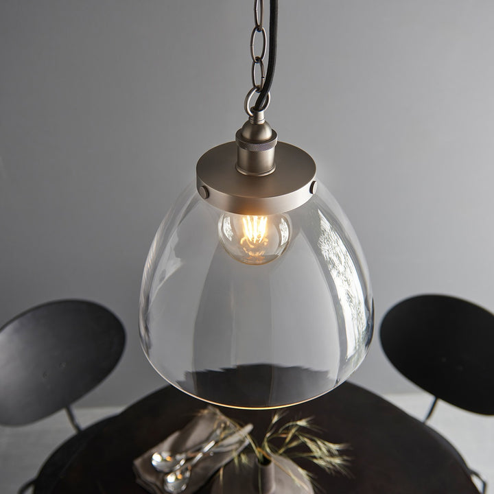 Hansen Grand Pendant Light - Brushed Silver Endon 5