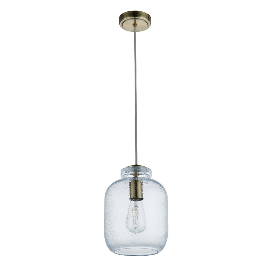 Lyra Glass Pendant Light - Antique Brass Endon 1