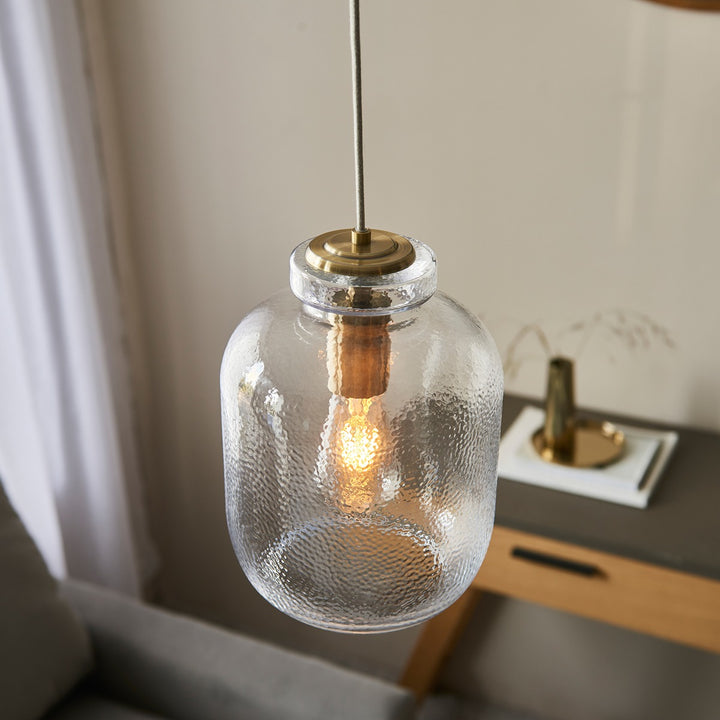 Lyra Glass Pendant Light - Antique Brass Endon 5