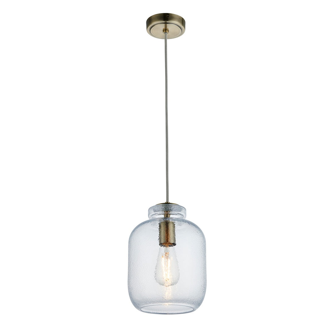 Lyra Glass Pendant Light - Antique Brass Endon 8