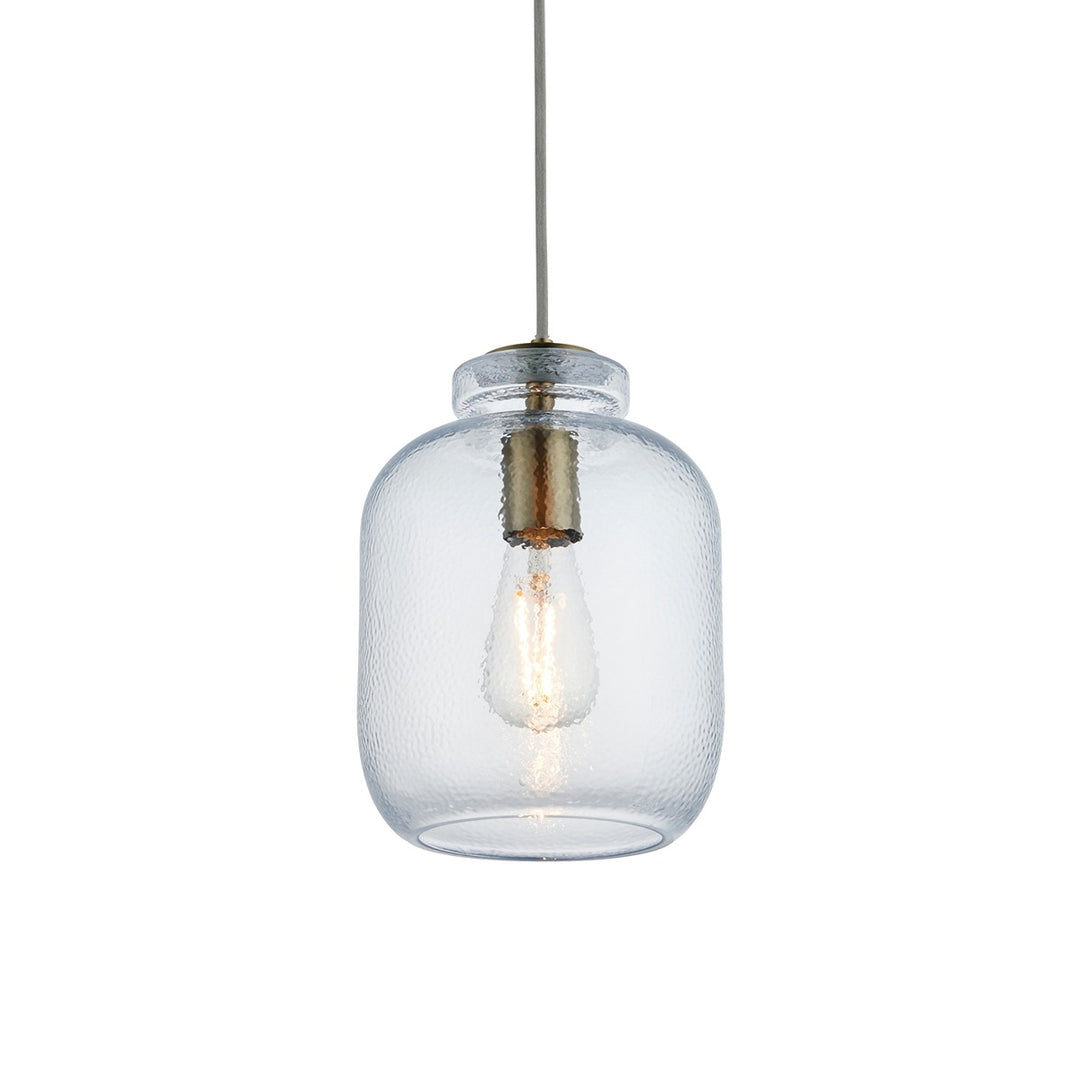Lyra Glass Pendant Light - Antique Brass Endon 9