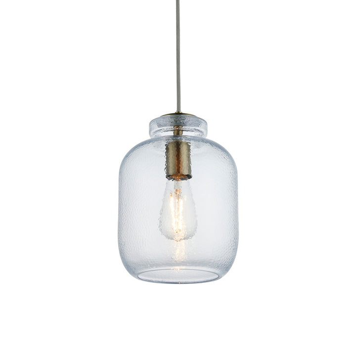 Lyra Glass Pendant Light - Antique Brass Endon 9
